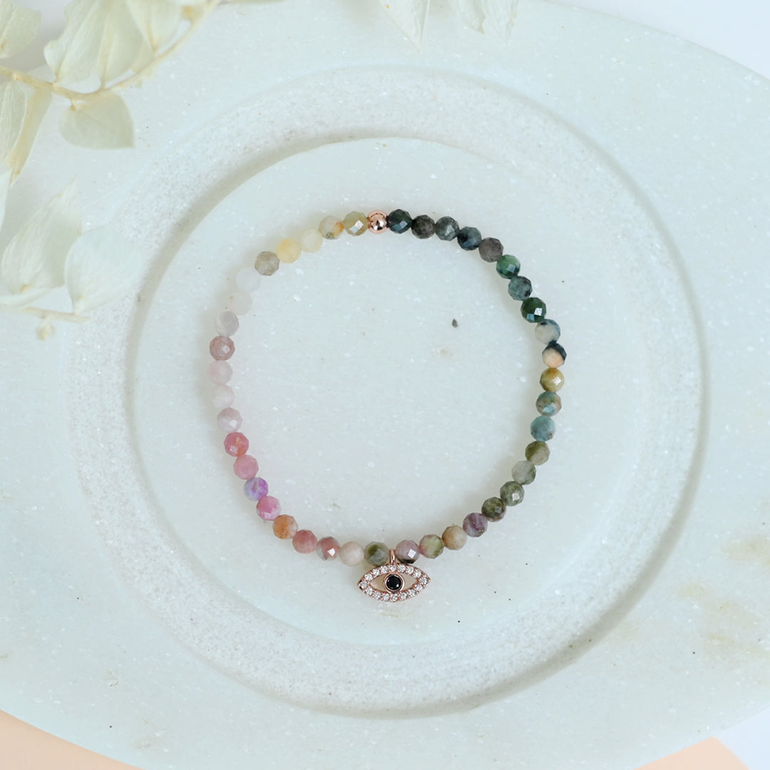 Rainbow Tourmaline Chip Bracelet | Kaela's Crystals Co.